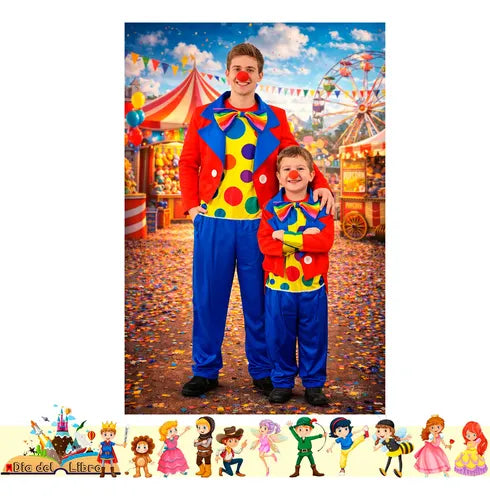 Disfraz Payaso Cuentos Infantiles Dia Del Libro Halloween Colorido