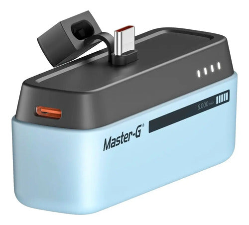 Cargador Portatil Power Bank Master-g 5.000mah Pocket Tipo-c Celeste