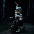 Payaso Animatronic En Triciclo Halloween Sonido Movimiento