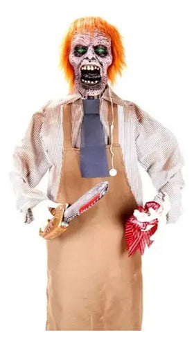 Carnicero Chainsaw Animatronics Halloween Decoración