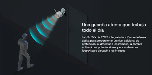 Camara Wifi Ip Ezviz H3c 2k+ Colorvu Exterior Ip67 Microsd Blanco
