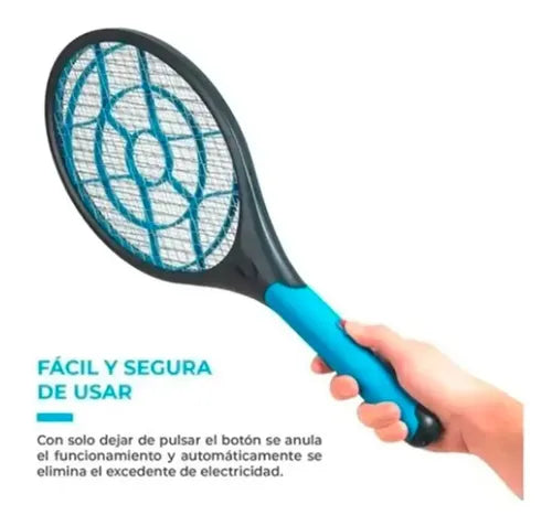 Raqueta Eléctrica Recargable Mata Mosquitos E Insectos 220v Negro