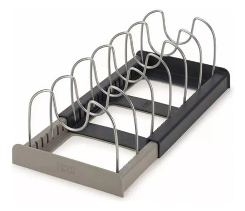 Organizador De Ollas Expandible Menaje Tablas Tapas X L Negro- Gris