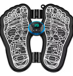 Masajeador Ems Electro Estimulador Impulsos Eléctricos Pies Negro Con Detalle Azul (control)