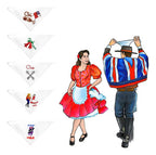 Pack 12 Pañuelo Baile Cueca Bordado Fiestas Patrias Y Danzas Blanco Liso