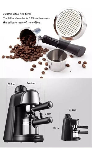 Cafetera Espresso A Vapor Sokany Sk-6810 Cafe Expreso Espuma Negro