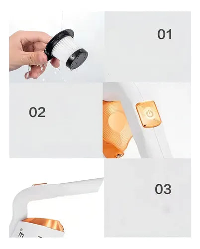 Aspiradora Inalámbrica Multifuncional De Mano En Vertical Blanco
