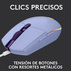 Mouse Gamer Logitech G203 New Rgb Lghtsync Lila Color Violeta