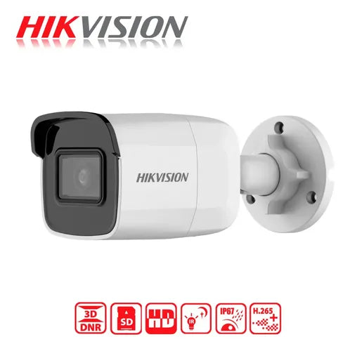 Camara Ip Bala Exir Hikvision Hd 2mp Microsd 256gb Ip67 Blanco