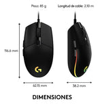 Mouse Gamer Logitech G203 Lightsync Óptico De 8000 Dpi Con 6 Botones Negro