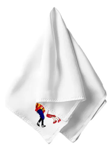 Pañuelo Cueca Bordado Fiestas Patrias Y Danzas Tradicionales Color Blanco Diseño De La Tela Pareja Bailando