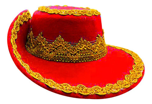 Gorro Sombrero Caporal Fiestas Patrias Danzas Tradicionales Rojo Estándar Ajustable