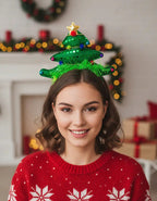 Pack 6 Cintillos Diademas Arbol Led Celebraciones Navideñas Verde