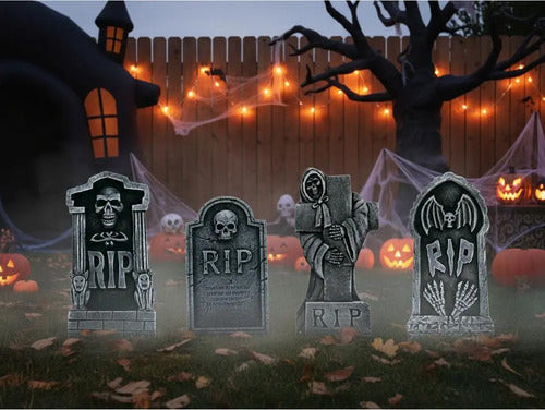 Set 4 Lapidas Accesorios Decoracion Fiestas Halloween 40cm