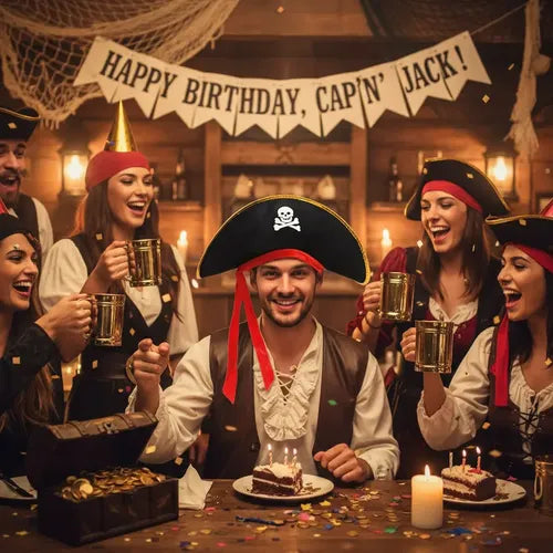 Sombrero Capitan Pirata Corsario Halloween Cosplay Fiestas Negro