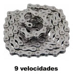 Cadena 116 Links Para Bicicleta Ruta Cn-hc73 105 9 Velocidad Plateado