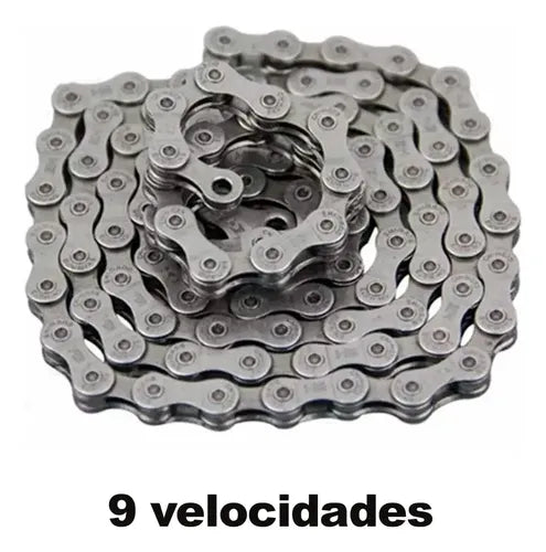 Cadena 116 Links Para Bicicleta Ruta Cn-hc73 105 9 Velocidad Plateado