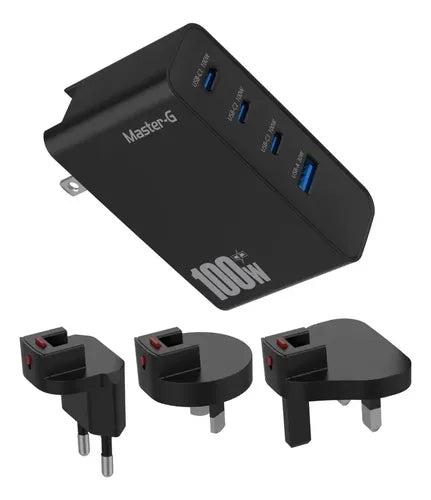Cargador Master-g Carga Rapida 100w Universal + Cable Usb-c Negro