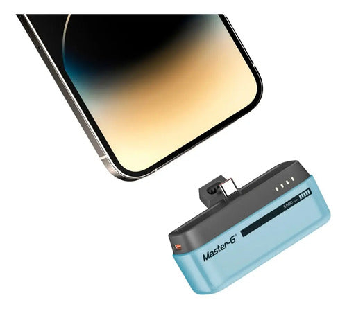 Cargador Portatil Power Bank Master-g 5.000mah Pocket Tipo-c Celeste