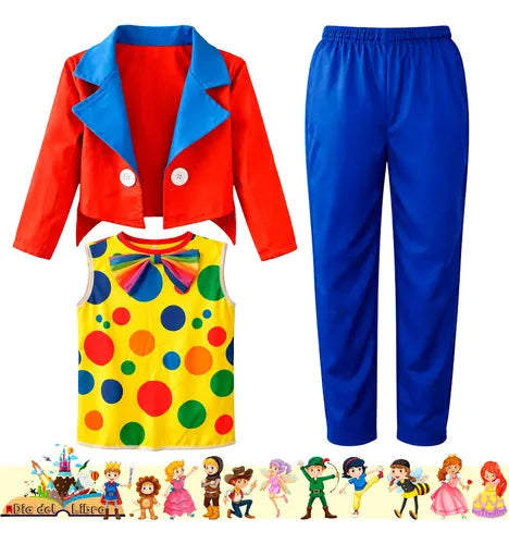 Disfraz Payaso Cuentos Infantiles Dia Del Libro Halloween Colorido