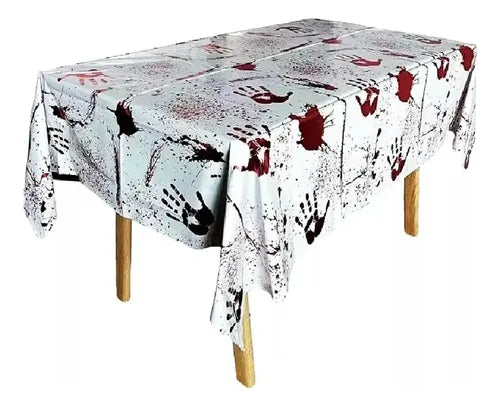 Mantel Rectangular Halloween Sangre Manos Decoración Manos Sangrientas