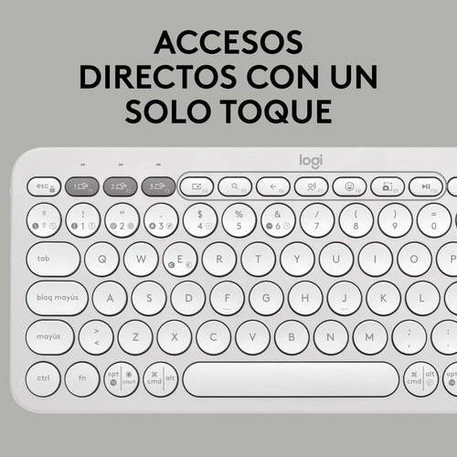 Teclado Logitech Pebble 2 K380s Blanco Español Idioma Español Latinoamérica