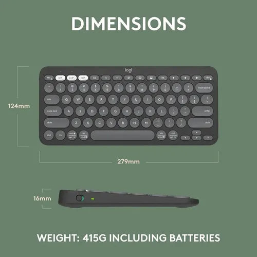 Logitech Pebble Keys 2 K380s Teclado Bt Multi-device Grafito Idioma Español