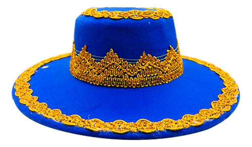 Sombrero Gorro Caporal Danzas Tradicionales Fiestas Patrias Azul Estándar Ajustable