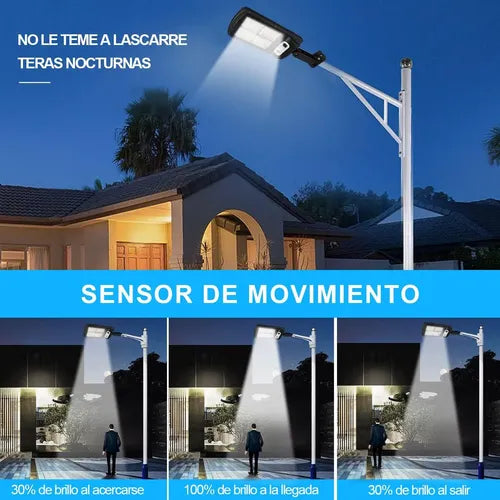 Pack 4 Focos Farol Solar Led Con Sensor De Movimiento Negro Blanco