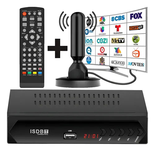 Kit Sintonizador Fhd Isdbt Terrestrial + Antena Tv Digital