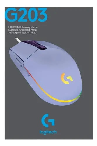 Mouse Gamer Logitech G203 New Rgb Lghtsync Lila Color Violeta