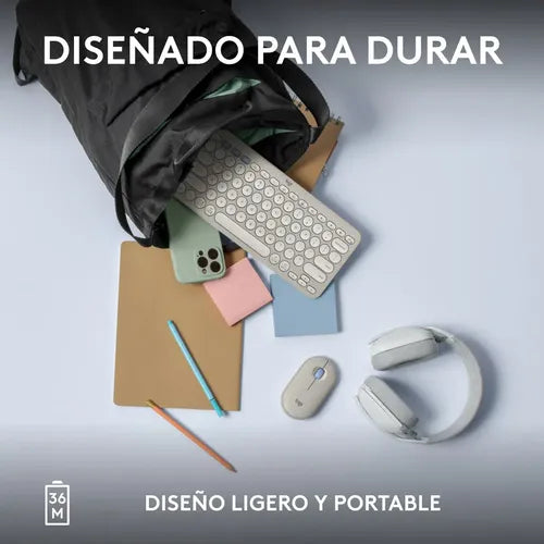 Teclado Logitech Pebble 2 K380s Blanco Español Idioma Español Latinoamérica