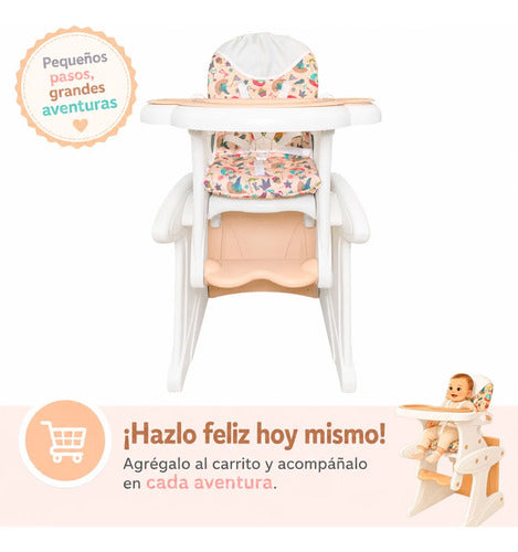 Silla De Comer Bebé 4 En 1 Reclinable Mesa Silla Infantil Silla 4 En 1 Blanco