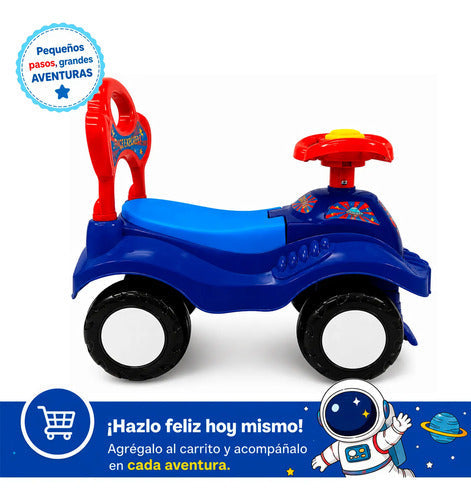 Correpasillo Andador Auto Respaldo Bocina Maleta 18-36 Meses Azul