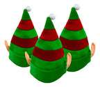 Pack 3 Sombreros Gorros Navidad Duende Elfo Orejas Navideño Verde