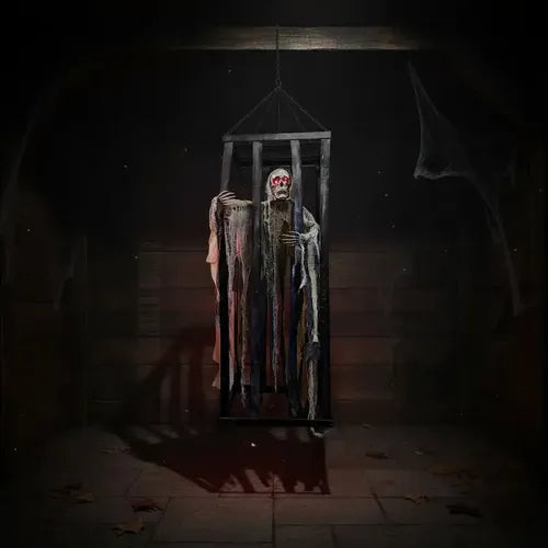 Esqueleto Enjaulado Animatronic Deco Terror Halloween 200cm