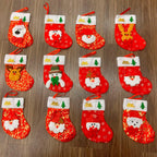 Mini Botas Calcetin Dulcero Adornos Deco Fiestas Navideñas Rojo Surtido