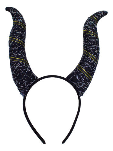 Cintillo Diablita Diadema Cuernos Disfraz Cosplay Halloween Negro