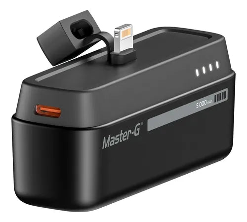 Cargador Portatil Power Bank Para iPhone Masterg 5000mah 20w Negro