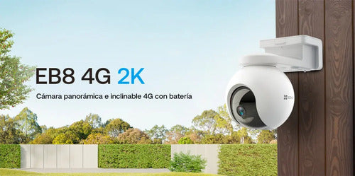 Camara Inalambrica Ezviz Eb8 4g 2k Recargable Auto Tracking Blanco