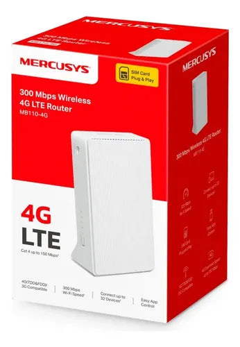 Router Inalambrico N Mercusys Mb110-4g Sim 4g Lte 300mbps