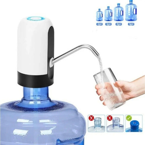 Dispensador Eléctrico De Agua Para Bidón Universal Practico Blanco