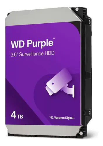 Disco Duro Interno Wd Purple 4 Tb Vigilancia Pc / Dvr / Nvr Plateado