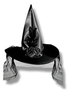 Sombrero Gorro Bruja Disfraz Halloween Rosa Encaje Elegante Negro Encaje