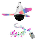 Ampolleta E27 Parlante 3 Aspas Bluetooth Luces Rgb + Control Rgb
