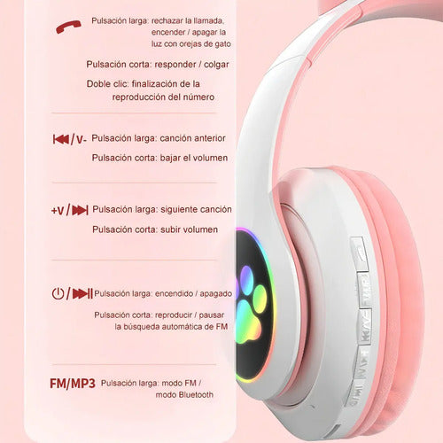Auriculares Gamer Inalámbricos Cat Gaming Lef-1058 Verde Con Luz Led