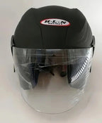 Casco Abierto Para Moto Hln Clásico Urbano, Negro Mate Con Certificación Dot Standar