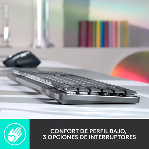 Logitech Mx Mechanical, Teclado Recargable De Alto Desempeño Idioma Español España Color Del Teclado Grafito