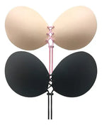 Sujetador Adhesivo Sin Tirantes Brasier Invisible Push Up Negro Liso 38
