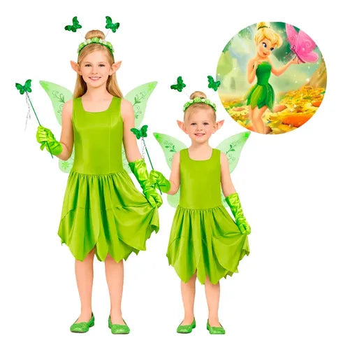 Disfraz Vestido Hada Cuento Infantil Dia Del Libro Halloween Verde